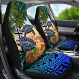 Fiji Car Seat Covers - Polynesian Turtle Coconut Tree And Plumeria Amazing 091114 - YourCarButBetter