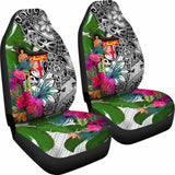 Fiji Car Seat Covers White - Turtle Plumeria Banana Leaf Crest - 091114 - YourCarButBetter