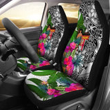 Fiji Car Seat Covers White - Turtle Plumeria Banana Leaf Crest - 091114 - YourCarButBetter
