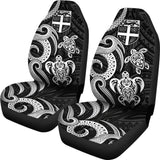 Fiji Polynesian Car Seat Covers - White Tentacle Turtle - 091114 - YourCarButBetter