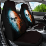 Fire and Ice Skull Car Seat Covers 210802 - YourCarButBetter