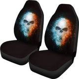 Fire and Ice Skull Car Seat Covers 210802 - YourCarButBetter