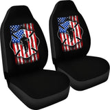 Firefighter Car Seat Covers Custom American Flag 212304 - YourCarButBetter