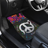 Fishing Car Mats Peace Love Fish Car Decor Hippie Style 182417 - YourCarButBetter