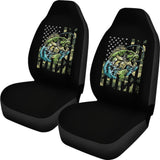 Fishing Largemouth Bass American Flag Car Seat Covers 210906 - YourCarButBetter