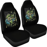 Fishing Largemouth Bass American Flag Car Seat Covers 210906 - YourCarButBetter