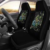 Fishing Largemouth Bass American Flag Car Seat Covers 210906 - YourCarButBetter