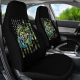 Fishing Largemouth Bass American Flag Car Seat Covers 210906 - YourCarButBetter