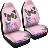Floral Colorful Butterflies Pink Themed Car Seat Covers 211301 - YourCarButBetter