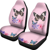 Floral Colorful Butterflies Pink Themed Car Seat Covers 211301 - YourCarButBetter