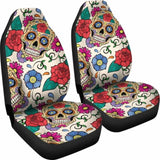 Flower Sugar Skull Car Seat Covers 101207 - YourCarButBetter