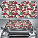 Flowers Sugar Skull Auto Sun Shades 172609 - YourCarButBetter