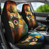 French Bulldog Eating Tacos Donuts and Pizza Car Seat Covers 094201 - YourCarButBetter