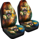 French Bulldog Eating Tacos Donuts and Pizza Car Seat Covers 094201 - YourCarButBetter