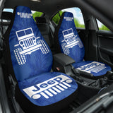 Jeep Offroad Blue White Beach Palms Style 2 Car Seat Covers 211401