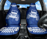 Jeep Offroad Blue White Beach Palms Style 1 Car Seat Covers 211401