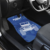 Jeep Offroad Blue White Beach Palms Style 1 Car Floor Mats 211401