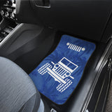 Jeep Offroad Blue White Beach Palms Style 1 Car Floor Mats 211401