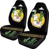 Funny Alpaca With Cactus Car Seat Covers 212003 - YourCarButBetter