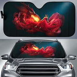 Girl And Dragon Car Sun Shade amazing best gift ideas 172609 - YourCarButBetter
