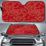 Gold Dragons Red Background Car Auto Sun Shades 172609 - YourCarButBetter