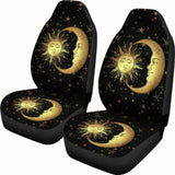 Gold Sun Moon Car Seat Cover 161012 - YourCarButBetter