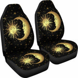 Gold Sun Moon Car Seat Cover 161012 - YourCarButBetter