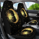 Gold Sun Moon Car Seat Cover 161012 - YourCarButBetter