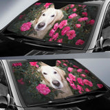 Golden Retriever Roses Hd 5K Car Sun Shade 172609 - YourCarButBetter