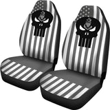 Grey And White Star Stripes American Flag US Coast Guard Car Seat Covers 210701 - YourCarButBetter