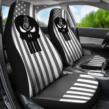 Grey And White Star Stripes American Flag US Coast Guard Car Seat Covers 210701 - YourCarButBetter