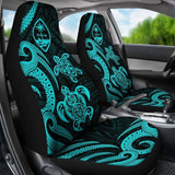 Guam Polynesian Car Seat Covers - Turquoise Tentacle Turtle - 091114 - YourCarButBetter