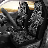 Guam Polynesian Car Seat Covers - White Turtle Flowing - Amazing 091114 - YourCarButBetter