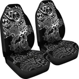 Guam Polynesian Car Seat Covers - White Turtle Flowing - Amazing 091114 - YourCarButBetter