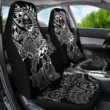 Guam Polynesian Car Seat Covers - White Turtle Flowing - Amazing 091114 - YourCarButBetter
