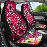 Hawaii Car Seat Covers - Turtle Plumeria Polynesian Tattoo Pink Color - 091114 - YourCarButBetter