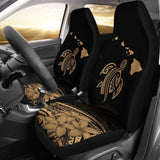 Hawaii Map Plumeria Polynesian Gold Turtle Car Set Covers - New - Awesome 091114 - YourCarButBetter