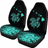 Hawaii Map Plumeria Polynesian Turquoise Turtle Car Set Covers - New - Awesome 091114 - YourCarButBetter