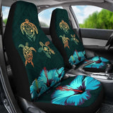 Hawaii Map Turtle Hibiscus Polynesian Luxury Car Seat Covers - Honu Ohana - New - 091114 - YourCarButBetter