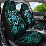 Hawaii Mix Polynesian Turtle Plumeria Car Seat Covers - Turquoise - 091114 - YourCarButBetter