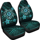 Hawaii Mix Polynesian Turtle Plumeria Car Seat Covers - Turquoise - 091114 - YourCarButBetter