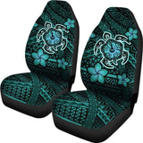 Hawaii Mix Polynesian Turtle Plumeria Car Seat Covers - Turquoise - 091114 - YourCarButBetter