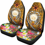 Hawaii Polynesian Car Seat Covers - Hawaii Seal With Turtle Plumeria (Gold) - 091114 - YourCarButBetter