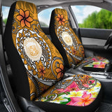 Hawaii Polynesian Car Seat Covers - Hawaii Seal With Turtle Plumeria (Gold) - 091114 - YourCarButBetter