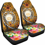 Hawaii Polynesian Car Seat Covers - Hawaii Seal With Turtle Plumeria (Gold) - 091114 - YourCarButBetter