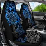 Hawaii Polynesian Seat Covers - Blue Kanaka Maoli Turtle Tattoo Gray Hibiscus Turtle Flowing - Amazing 091114 - YourCarButBetter