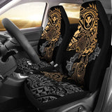 Hawaii Polynesian Seat Covers - Gold Kanaka Maoli Turtle Tattoo Gray Hibiscus Turtle Flowing - Amazing 091114 - YourCarButBetter