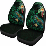 Hawaii Tiki Polynesian Car Seat Cover - Turtle Mix Hibiscus Green Awesome 091114 - YourCarButBetter