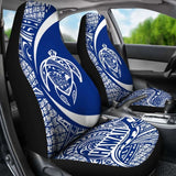 Hawaii Turtle Map Polynesian Car Seat Covers - White And Blue - Best Look - New 091114 - YourCarButBetter