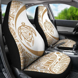 Hawaii Turtle Map Polynesian Car Seat Covers - White And Gold - Best Look - New 091114 - YourCarButBetter
